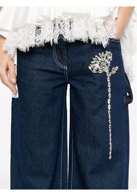 Blue embellished carnation jeans Simone Rocha - women SIMONE ROCHA | 4132B1231INDGCLR